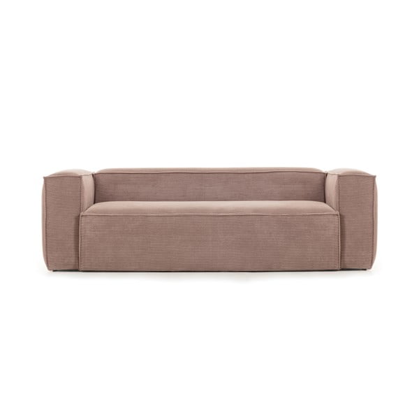 Blok rózsaszín kordbársony kanapé, 240 cm - Kave Home