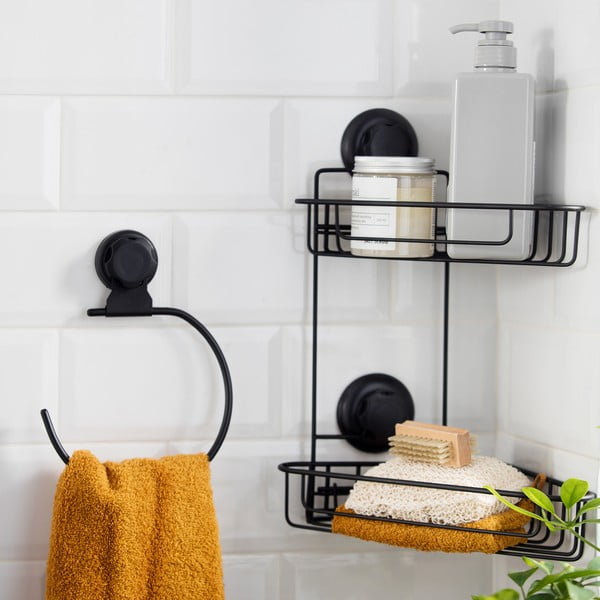 Bestlock Black Belt And Towel Support fekete öntapadós fali kéztörlőtartó - Compactor-image-1