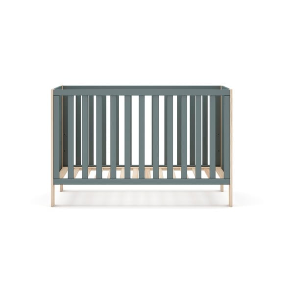 Natúr színű-szürkészöld babaágy 60x120 cm Esteban – Marckeric-image-2