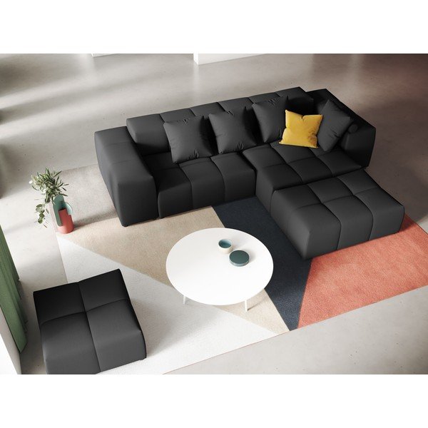 Fekete sarokkanapé (variálható) Rome - Cosmopolitan Design-image-1