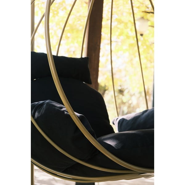 Fekete-aranyszínű kerti függőfotel Damla – Floriane Garden-image-4