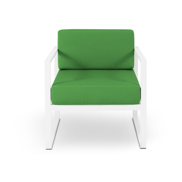 Nicea zöld kültéri szék fehér kerettel - Calme Jardin