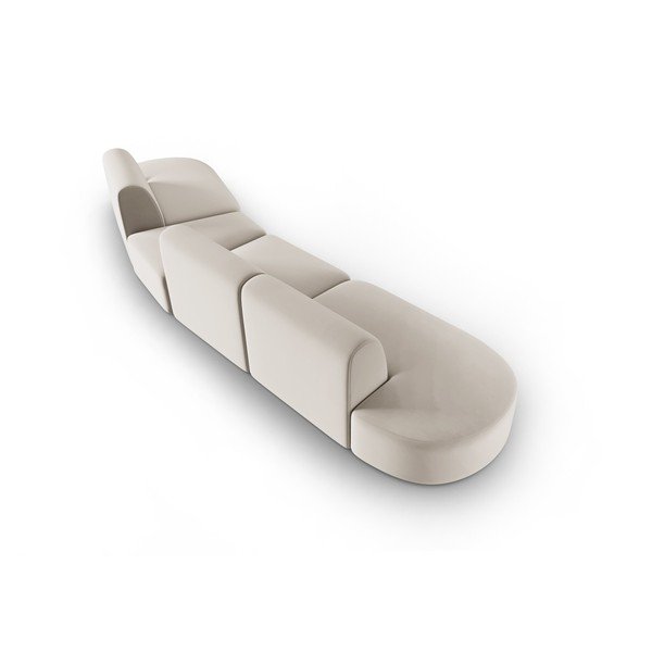 Bézs bársony kanapé, jobb oldali 428 cm Paolo – Milo Casa-image-3