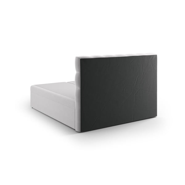 Világosszürke boxspring ágy tárolóhellyel 160x200 cm Bali – Cosmopolitan Design-image-2