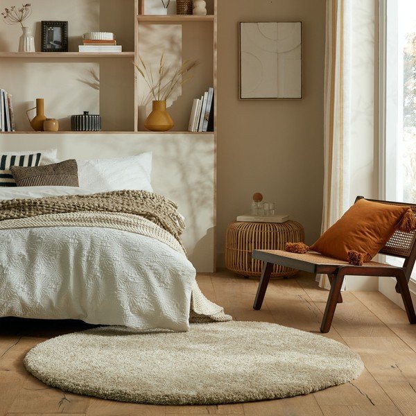 Bézs kerek szőnyeg ø 133 cm – Flair Rugs-image-1