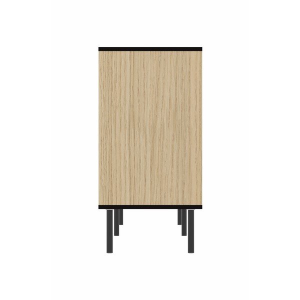 Fekete alacsony komód tölgyfa dekorral 170x80 cm Lord - TemaHome -image-1