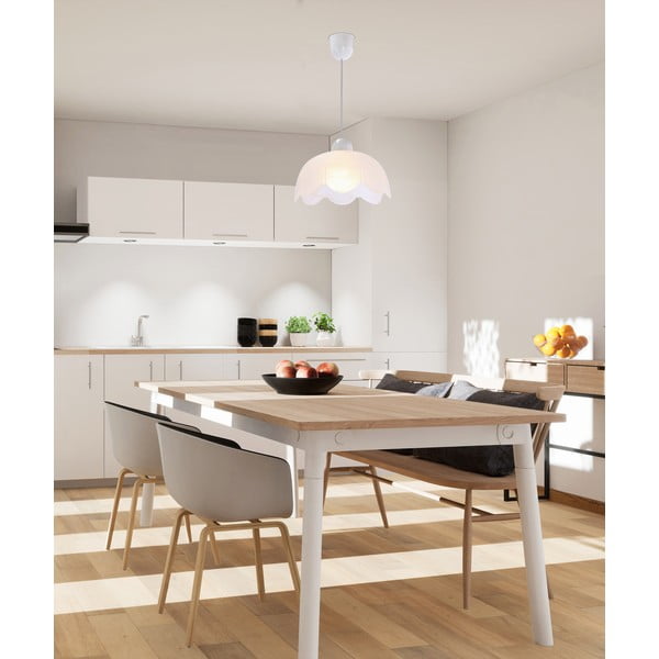 Fehér függőlámpa üveg búrával ø 25 cm Bratek – Candellux Lighting-image-1