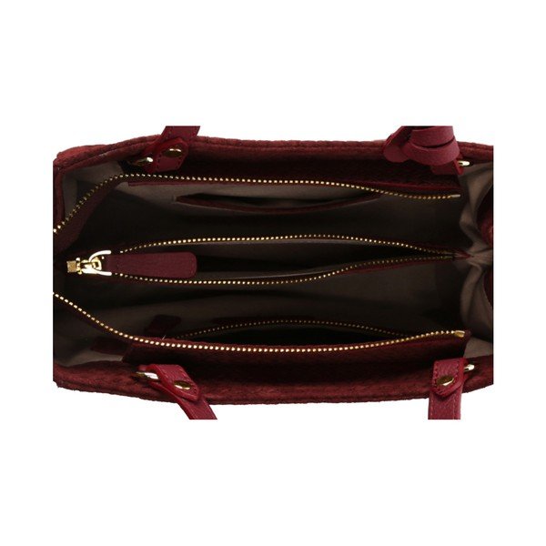 Dona sötétpiros bőr kézitáska - Beverly Hills Polo Club-image-3