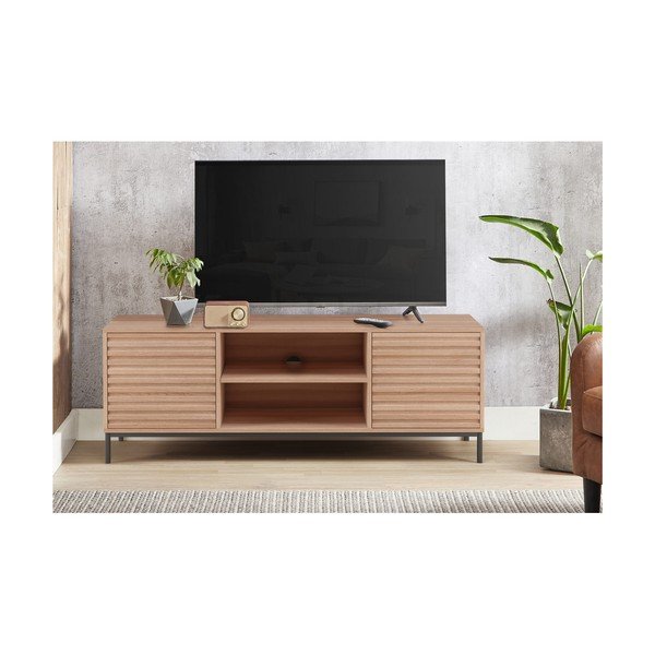 Natúr színű TV-állvány tölgyfa dekorral 140x50 cm Celine - Støraa-image-3