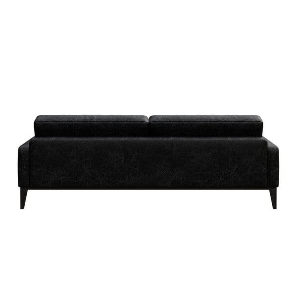 Musso Tufted fekete bőrkanapé, 210 cm - MESONICA-image-3