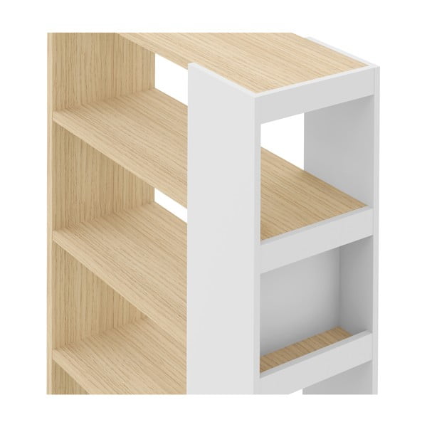 Fehér könyvespolc tölgyfa dekoros asztallappal 90x188 cm Ella - TemaHome-image-1