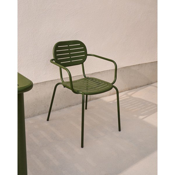 Sötétzöld fém kerti szék Brai – Kave Home-image-1