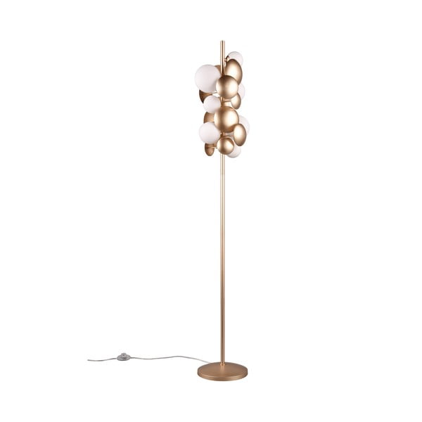 Fehér-aranyszínű állólámpa üveg búrával (magasság 155 cm) Bubble – Trio Select