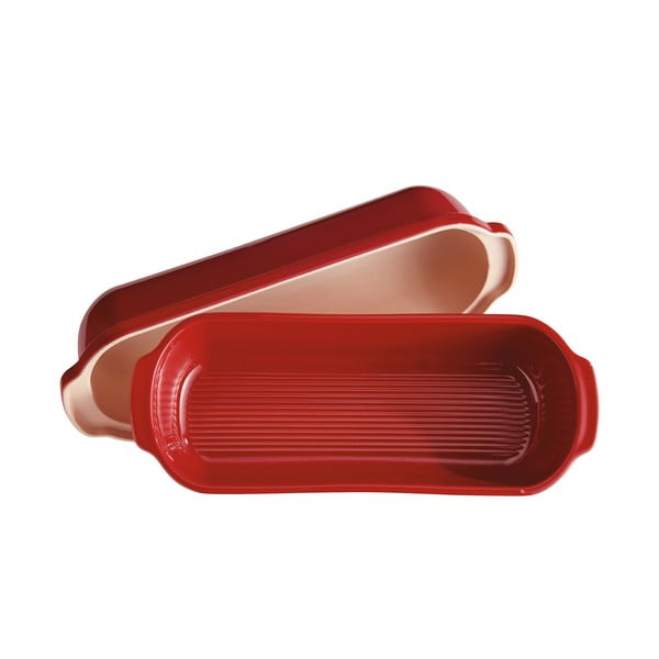 Piros kerámia kenyérsütő forma, 39 x 16,5 cm - Emile Henry-image-3