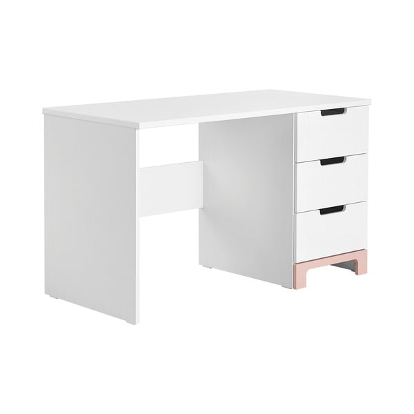 Mini fehér-rózsaszín íróasztal, hossz 120 cm - Pinio