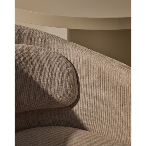 Bézs kárpitozott karfás étkezőfotel Minda – Kave Home-image-3