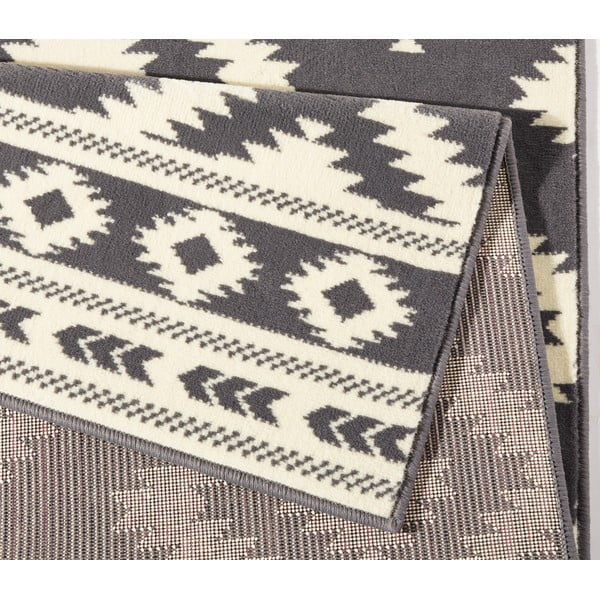 Gloria Ethno szürke-krémszínű futószőnyeg, 80 x 300 cm - Hanse Home-image-1