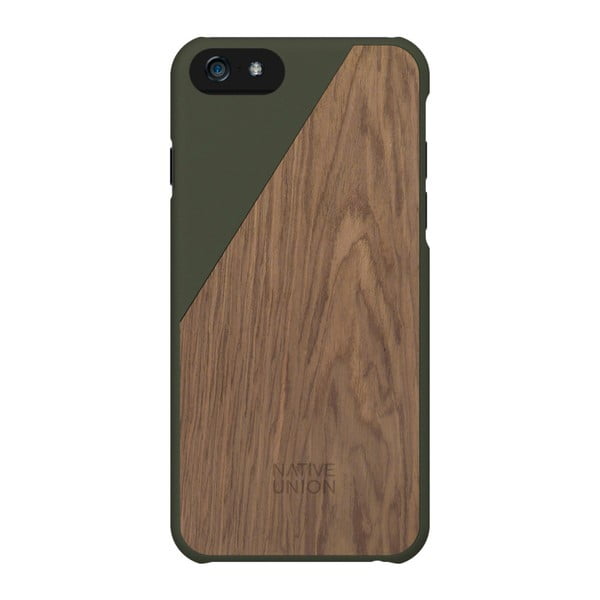 Clic Wooden sötétzöld iPhone 6 és 6S Plus telefontok, fa részletekkel - Native Union
