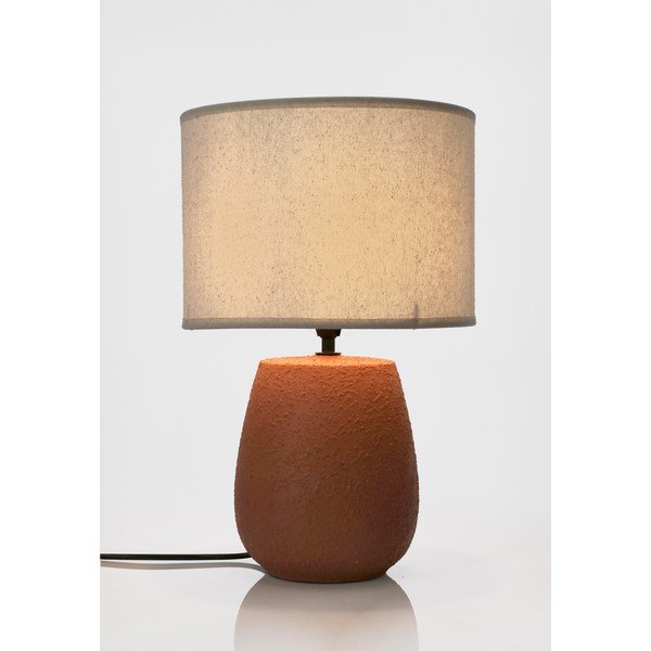 Terrakotta színű kerámia asztali lámpa textil búrával (magasság 41,5 cm) Irvin – Yes Everyday-image-2