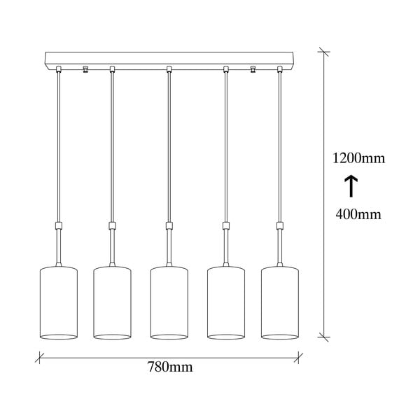 Kem aranyszínű függőlámpa 5 izzóval - Opviq lights-image-3