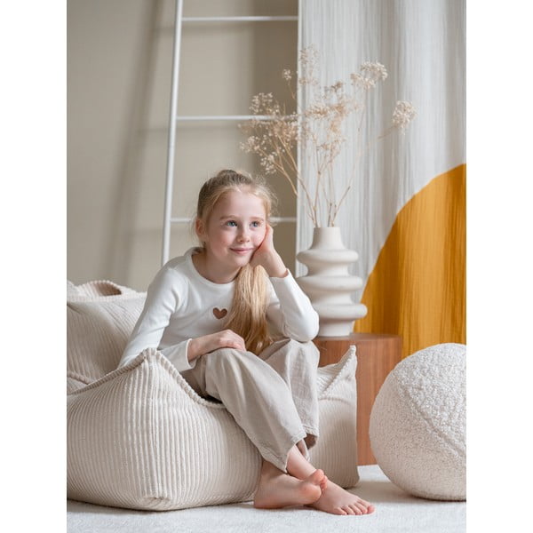 Krémszínű kordbársony gyerek babzsákfotel Chair – Wigiwama-image-1