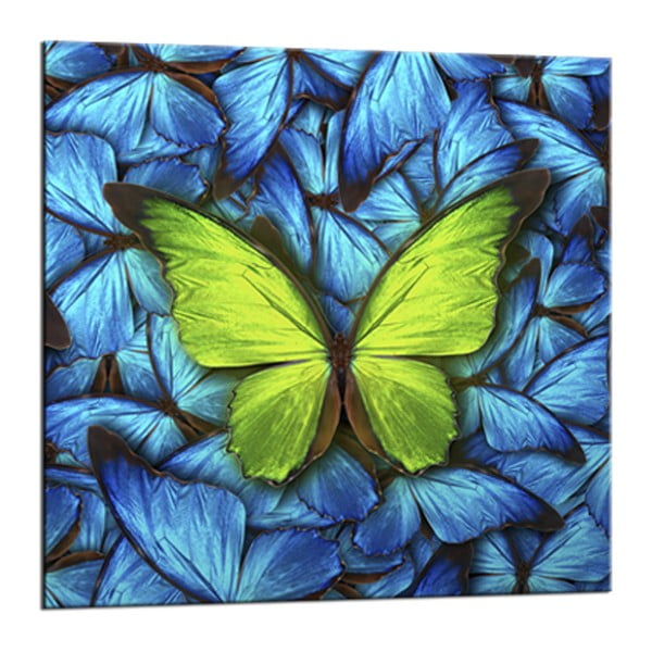 Glasspik Blue Butterfly fali kép, 20 x 20 cm - Styler