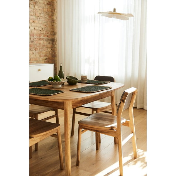 Natúr színű tölgyfa bővíthető étkezőasztal 100x200 cm Twig – The Beds-image-2