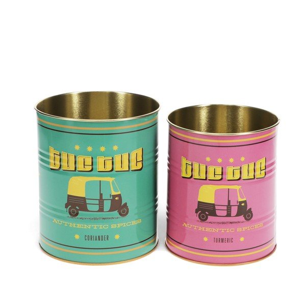 Dekoratív ón tárolódoboz szett 2 db-os ø 11x13 cm Tuc-tuc – Rex London
