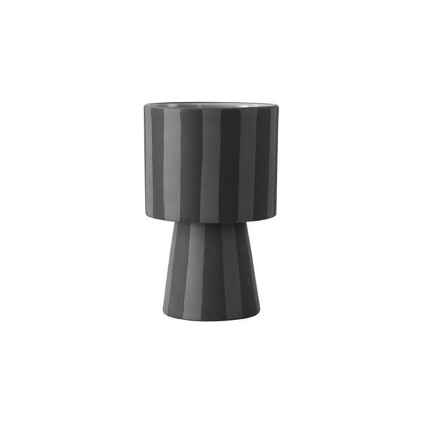 Toppu fekete kerámia váza, ⌀ 10 cm - OYOY