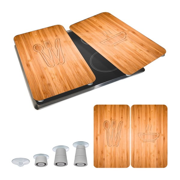 Edzett üveg tűzhely fedőlap szett 2 db-os 30x52 cm Lunch – Wenko-image-2