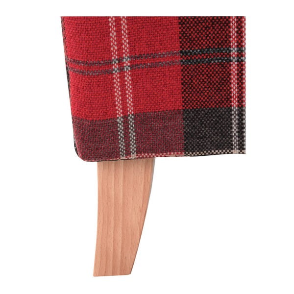 Lorris Vintage piros kockás füles fotel - Max Winzer-image-2