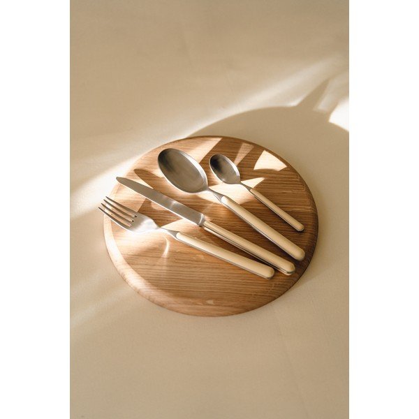 Világossárga-ezüstszínű rozsdamentes acél egyszemélyes evőeszköz készlet 4 db-os Noli – noo.ma-image-2