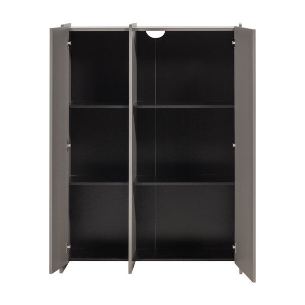 Szürke szekrény kőrisfa dekorral 102x140x44 cm Brock – WOOOD-image-3