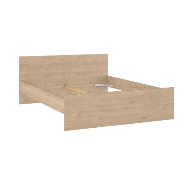 Natúr színű franciaágy ágyrács nélkül 180x200 cm tölgyfa dekorral Naia – Tvilum-image-4