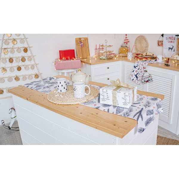 Pamut asztali futó karácsonyi mintával 40x140 cm Tree Needles – Butter Kings-image-1
