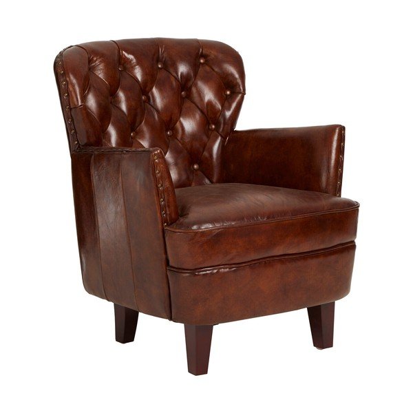 Barna bőr fotel Victor – Premier Housewares