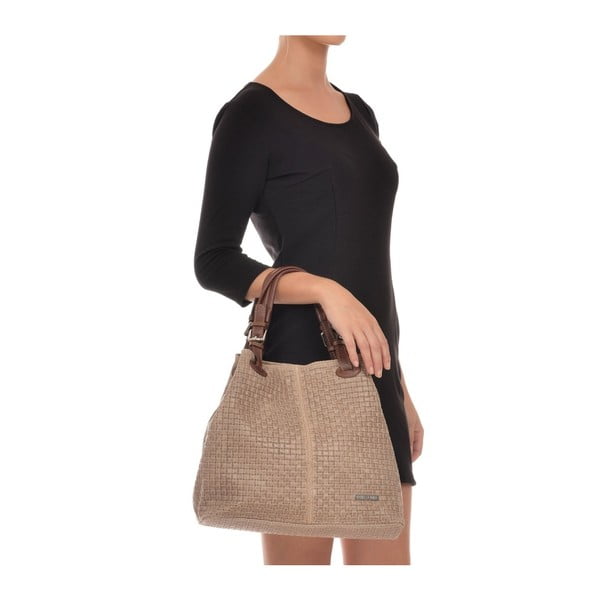 Barnásszürke bőr kézitáska 858 - Isabella Rhea-image-1