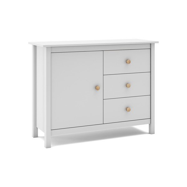 Fehér borovi fenyő alacsony gyerek komód 90x80 cm Max – Marckeric-image-4