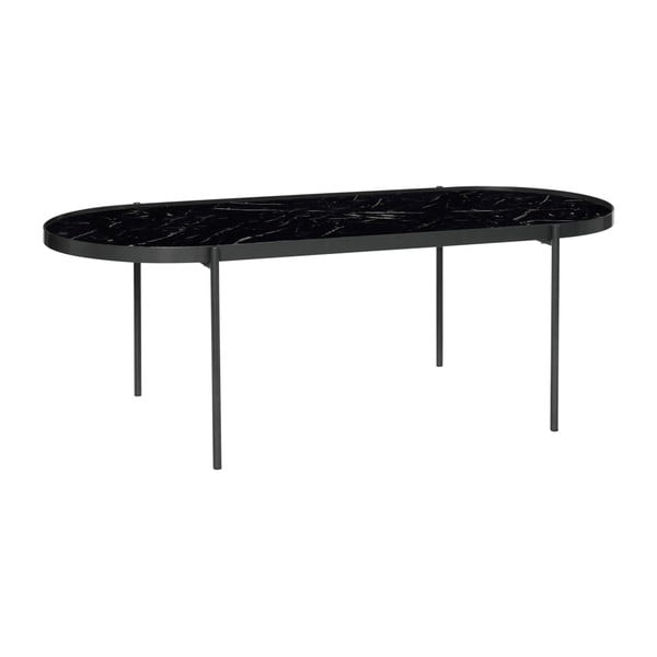 Table fekete asztal üveglappal, hosszúság 120 cm - Hübsch