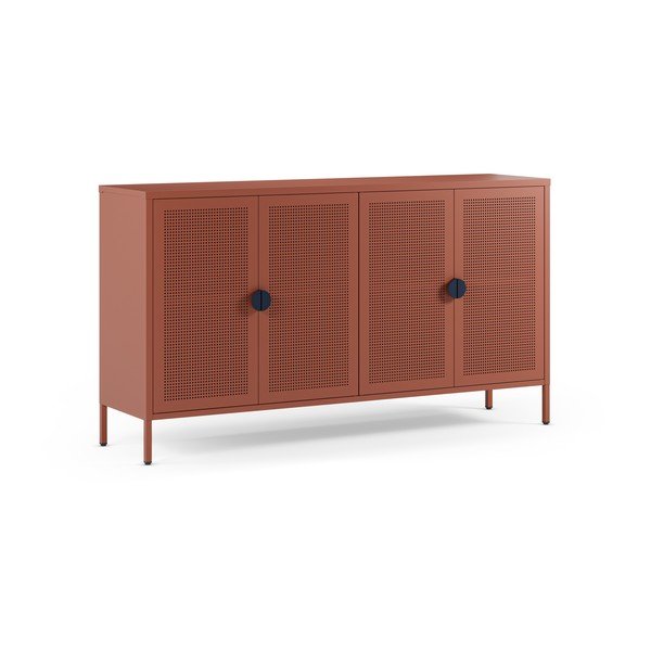 Terrakotta színű fém szekrény 160x90x40 cm Sayla – Marckeric-image-2
