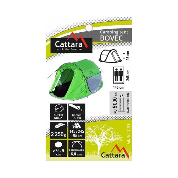 Bovec zöld kétszemélyes sátor - Cattara-image-1