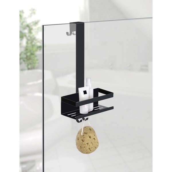 Fekete függő rozsdamentes acél fürdőszobai polc Bribano – Wenko-image-1