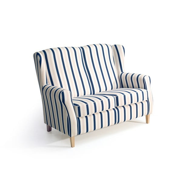 Lorris kék-fehér csíkos kanapé, 139 cm - Max Winzer-image-2