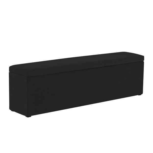 Ancona fekete ottomán, 200 x 46 cm - Mazzini Sofas