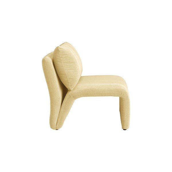 Világossárga bársony fotel Bartina – Ellos Home-image-3