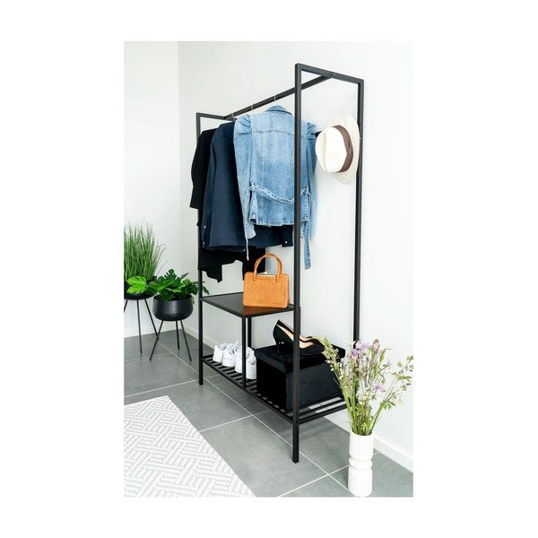 Vita fekete ruhatartó állvány 2 polccal, 170 x 101 cm - House Nordic-image-1