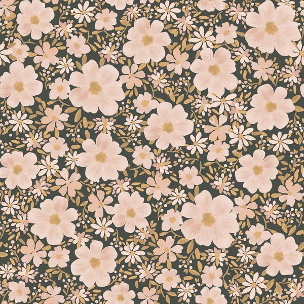 Gyerek tapéta nem szőtt anyagból 10 m x 50 cm Night Flowers – Lilipinso