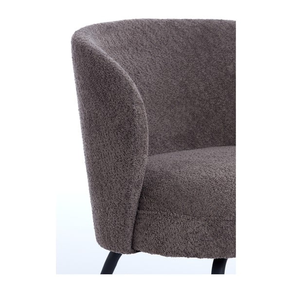 Sötétbarna buklé fotel Dieyda – Light & Living-image-1