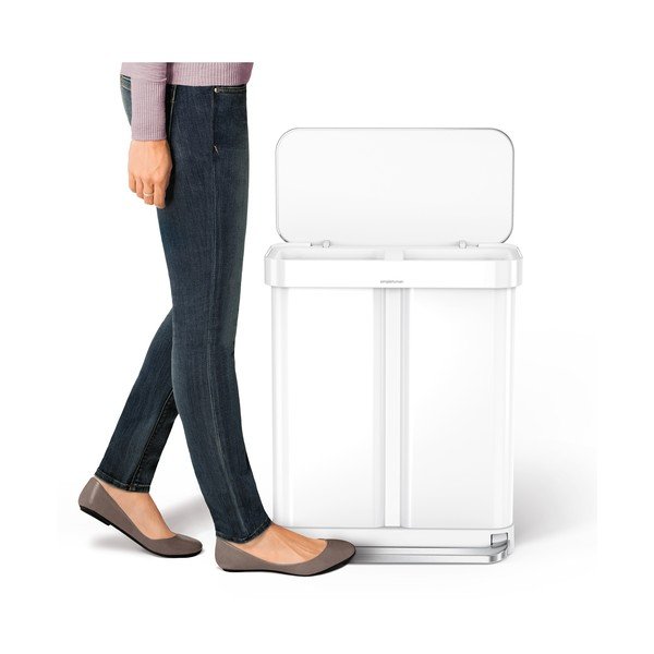 Fehér acél pedálos szemetes 58 l – simplehuman-image-4