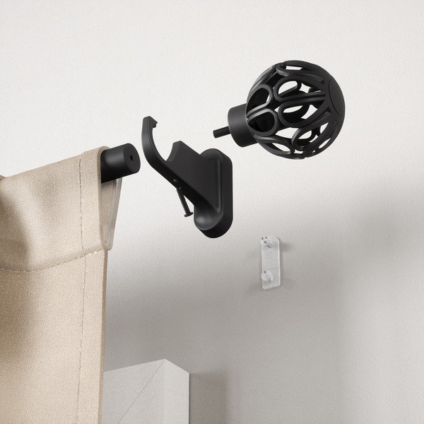 Matt fekete acél bővíthető függönykarnis 107 - 305 cm Aria – Umbra-image-4